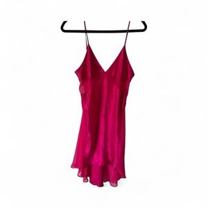 Women’s Victoria’s Secret Pink Satin Slip Dress Nightgown Medium Lingerie Chemis